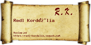 Redl Kordélia névjegykártya